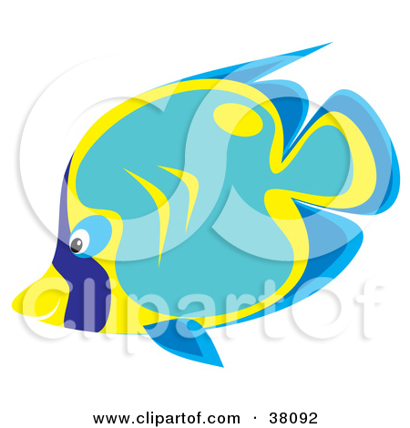 Clipart Illustration Of A Blue Teal And Yellow Fish By Alex Bannykh