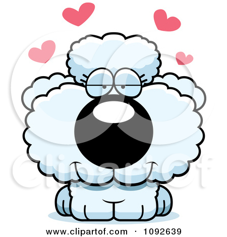 Clipart Mad White Poodle Puppy   Royalty Free Vector Illustration By