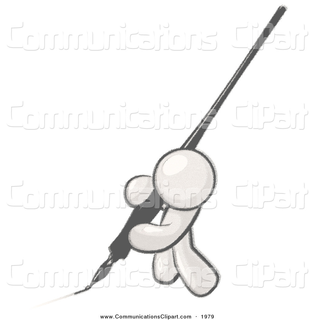 Communication Clipart Of A Sketched White Design Mascot Man Drawing A