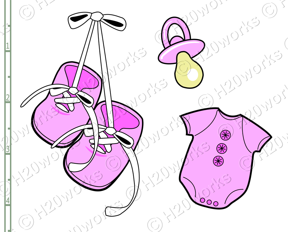 H20worksdesigns   Baby Items Clipart Set On 8 5x11 Sheet   Online
