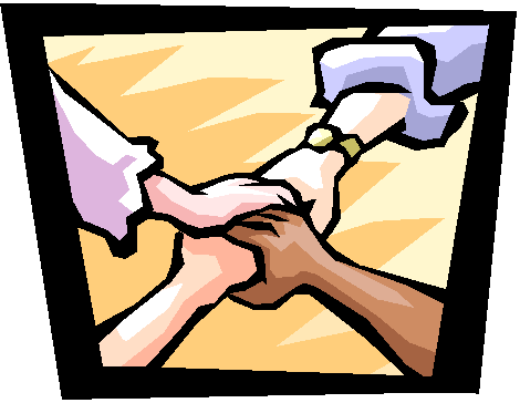 Hands Joined Together As Teamwork