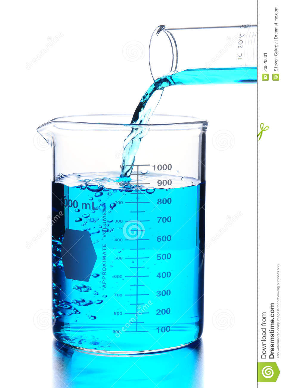 Liquid Pouring Into A Lab Beaker Stock Image   Image  20520031