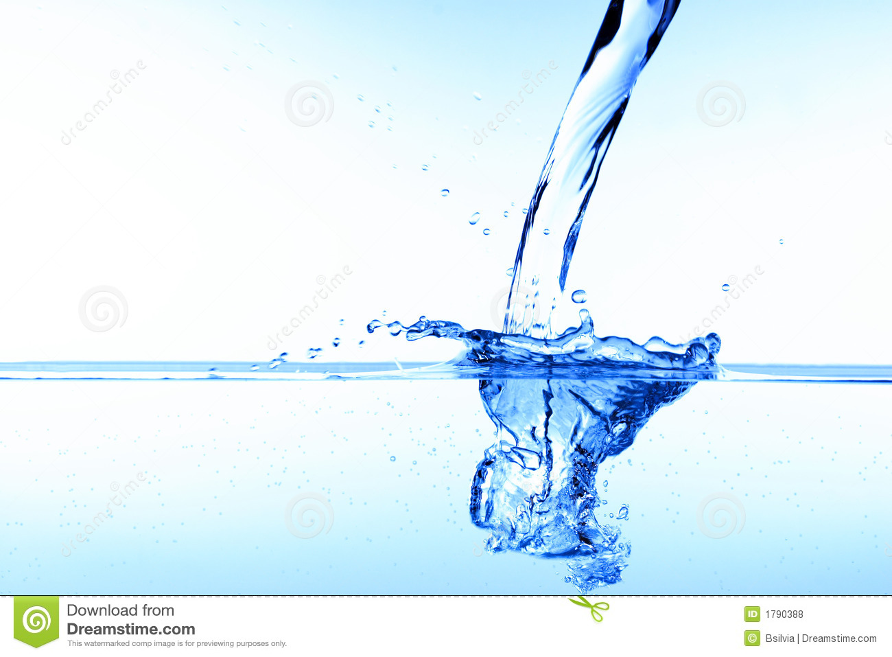 Pouring Water Blue Water Splash