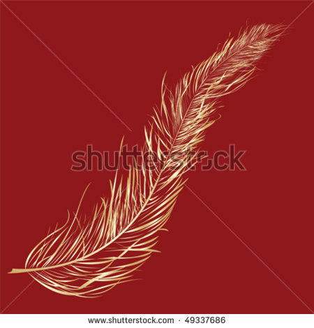 Red Feather Clipart Gold Feather Over Red