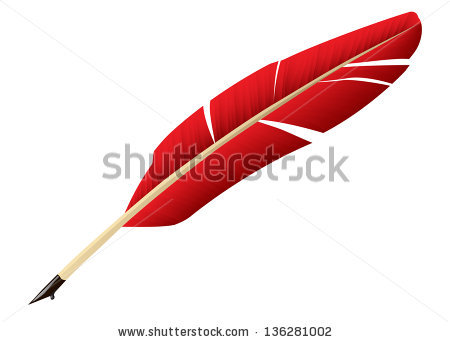 Red Feather Clipart Red Feather Pen   Stock Vector