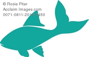 Teal Silhouette Of A Fish Royalty Free  Rf  Clip Art Picture