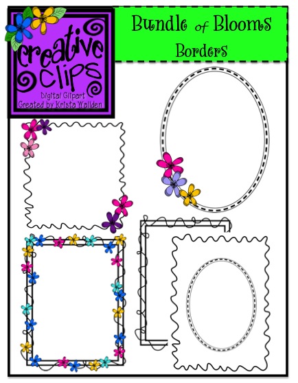 The Creative Chalkboard  Freebie   Bundle Of Blooms Digital Clipart 