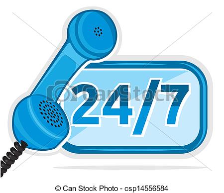 Vector   All Day Customer Support   Stock Illustration Royalty Free