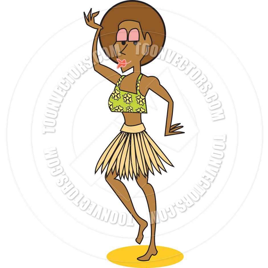 Cartoon Hula Dancer Vector Illustration By Clip Art Guy   Toon Vectors