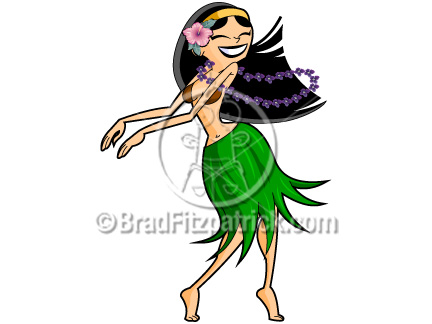Cartoon Hula Girl Clip Art   Hula Dancer Clipart Graphics   Vector    