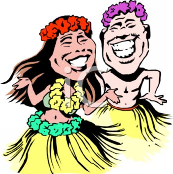 Clip Art 0511 0902 0902 4543 Smiling Hawaiian Hula Dancers Clipart