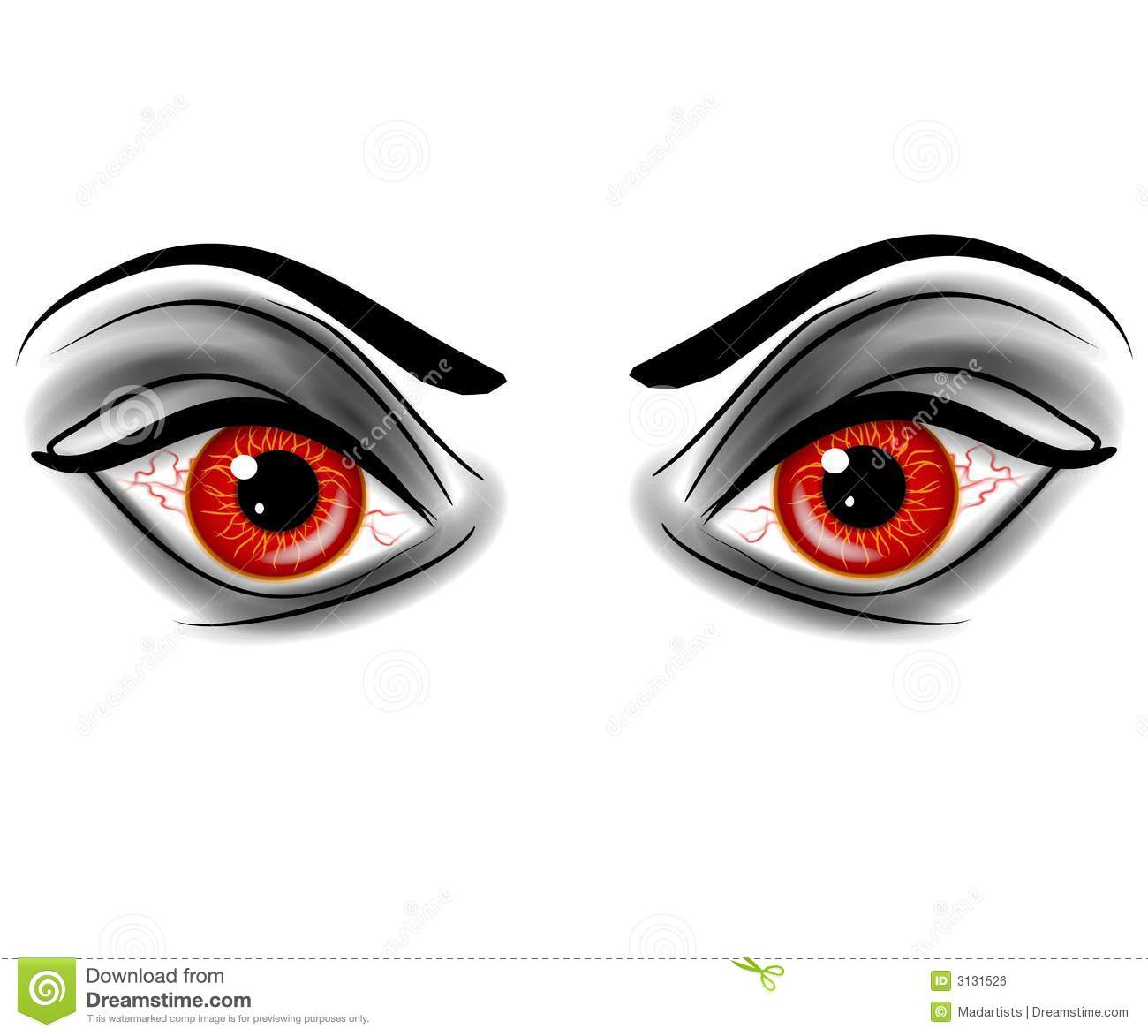 Clip Art Illustration Of A Pair Of Evil Looking Devil Or Demonic Eyes