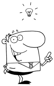 Clipart Image  Coloring Page Of A Cartoon Businessman With A Good Idea