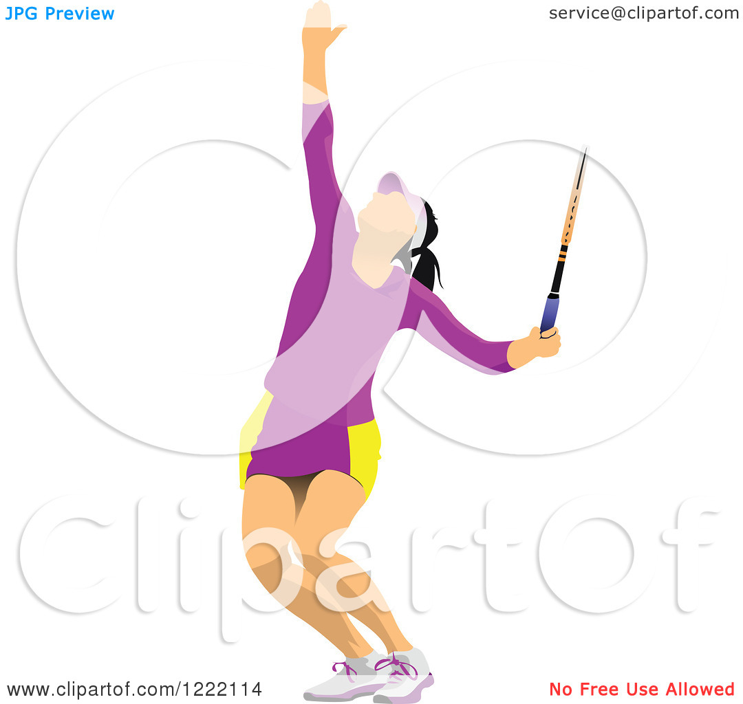 Clipart Of A Female Tennis Player   Royalty Free Vector Illustration