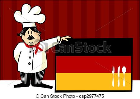 Clipart Vector Of Chef Of German Cuisine Food Restaurant Menu Design