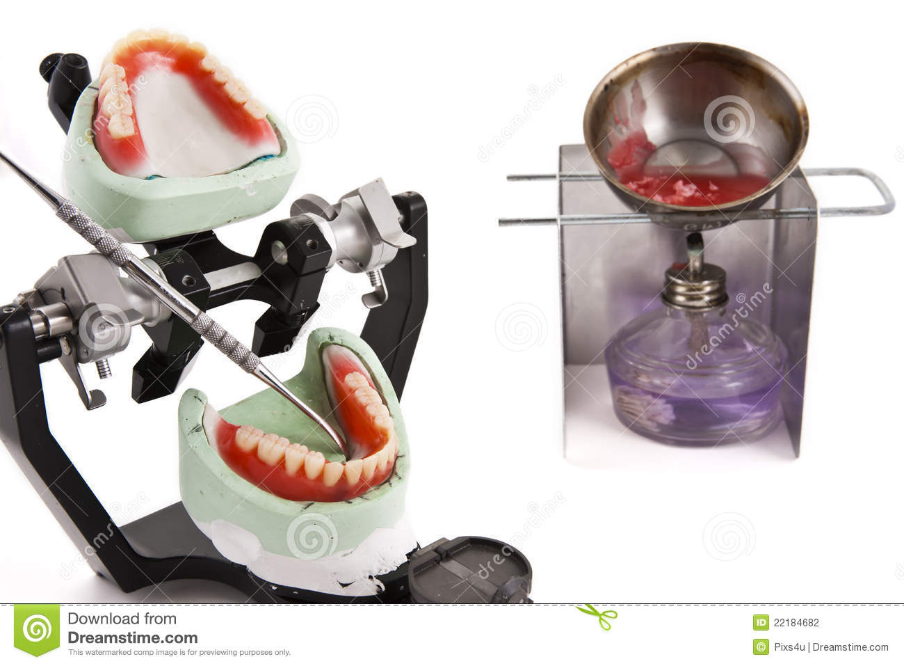 Dental Lab Articulator And Equipments For Denture Stock Photography