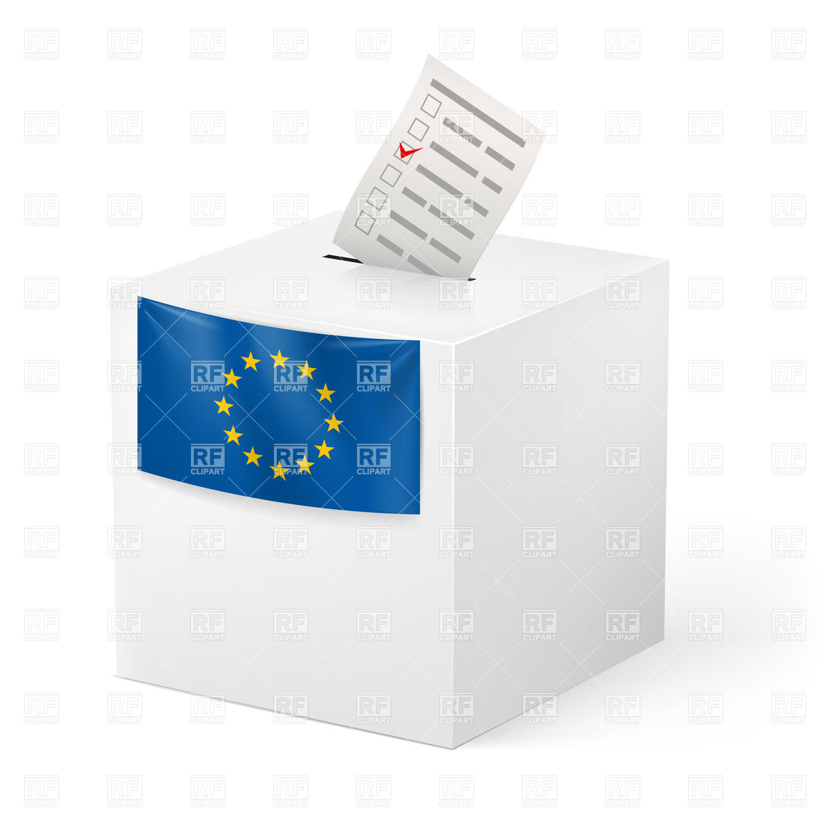 Election In European Union  Ballot Box With Voicing Paper Download