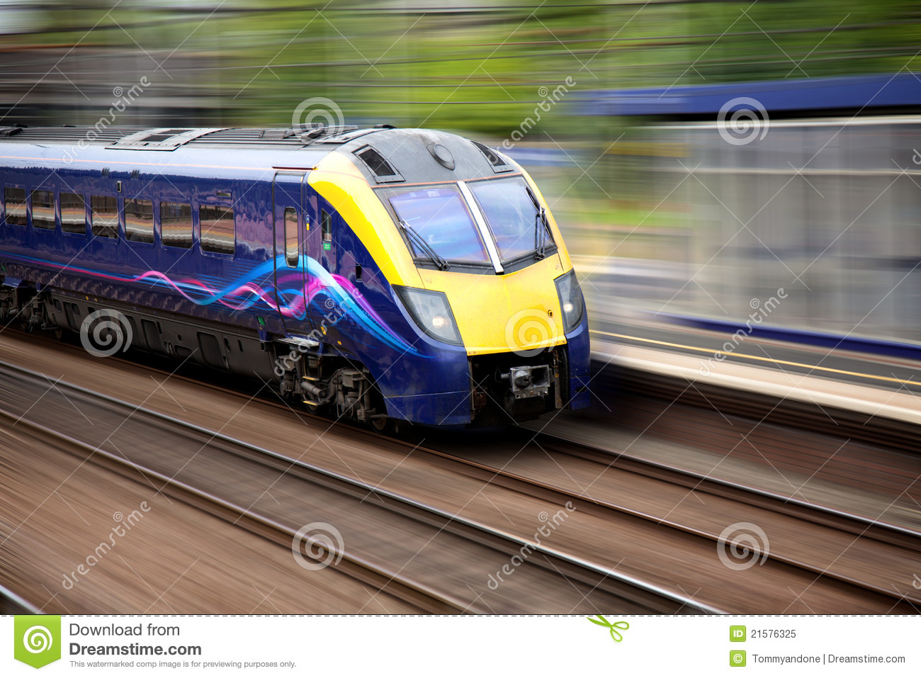 Fast Moving Train Royalty Free Stock Photo   Image  21576325