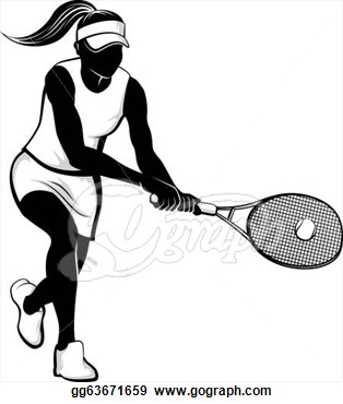 Female Tennis Player   Clipart