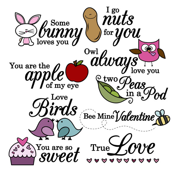 Funny Little Valentine Digital Stamp Clip Art Set