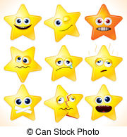 Funny Stars   Smiley Cartoon Stars Clip Art With Various   