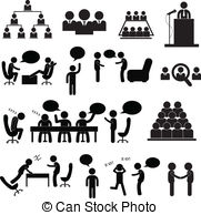 Meeting And Talking Symbol On White Background