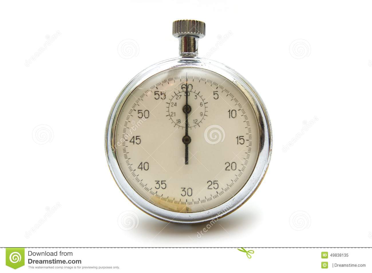Old Stopwatch On White Background 
