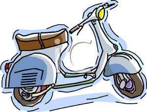 Powered Scooter   Royalty Free Clipart Picture
