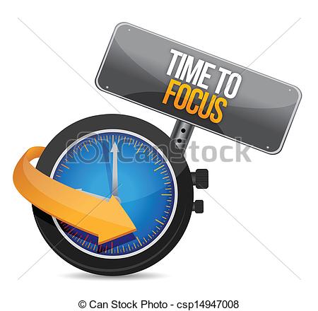 Vector Clipart Of Time To Focus Concept Illustration Design Over White