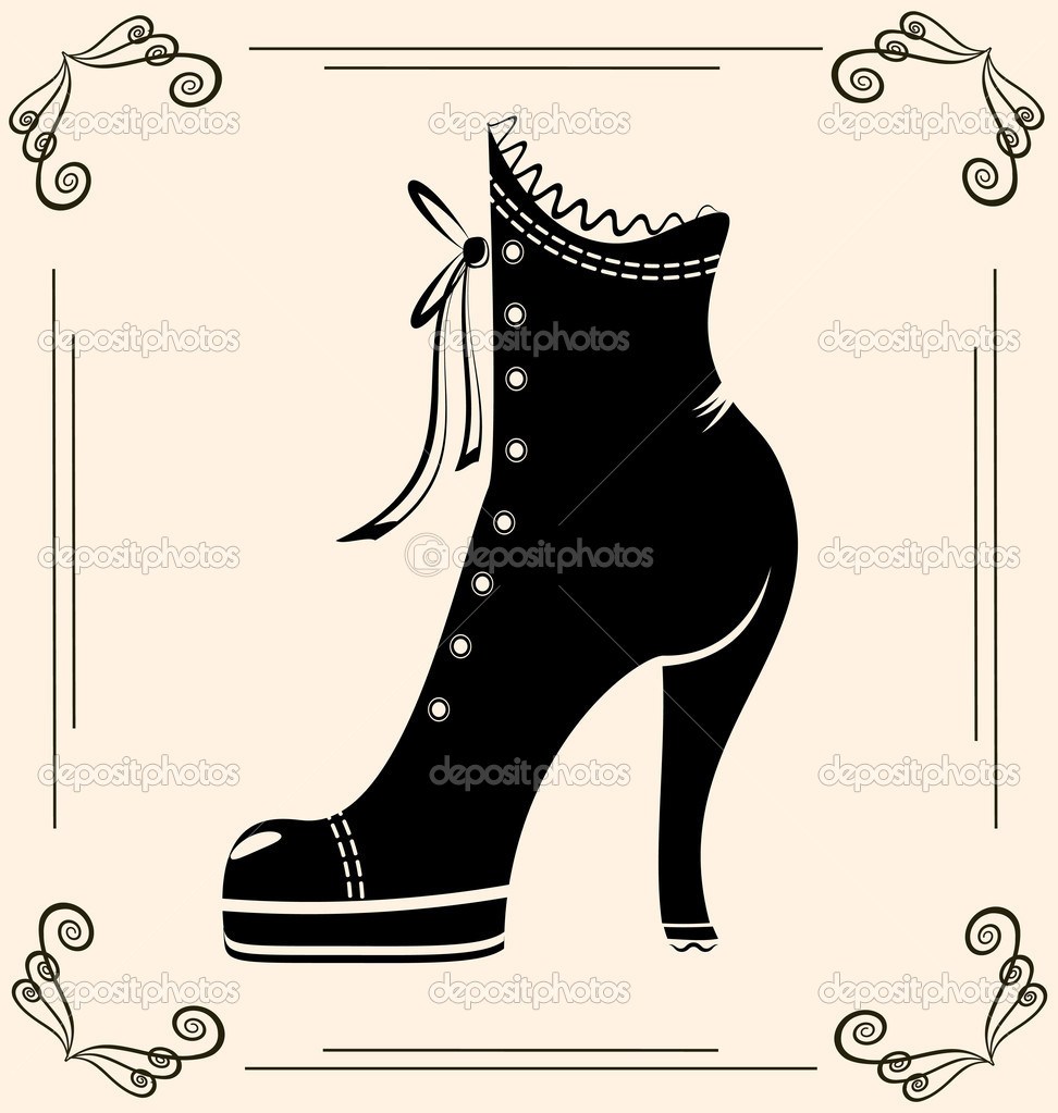 Vintage Ladies  Shoe   Stock Vector   Dankalilly  6790246