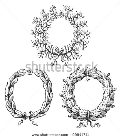 Wreath Collection   Vintage Illustration From Meyers Konversations