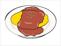 02 Omelette Rice   Food Menu   Clip Art Images   Japanese Style