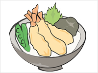 03 Tempura Rice Bowl   Tendon   Free Clip Art   Food Menu   Dishes