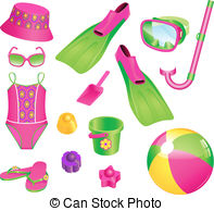 Beach Accessories For Girl   Colorful Set Of Beach
