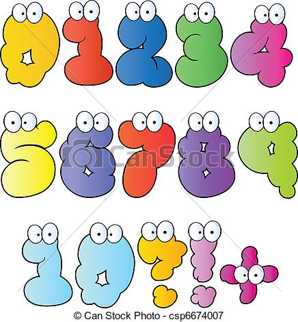 Bubble Cartoon Numbers Vector Collection Csp6674007   Search Clipart