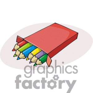 Cartoon Box Of Colored Pencils