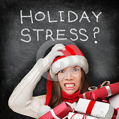 Christmas Holiday Stress   Stressed Shopping Gifts Royalty Free Stock