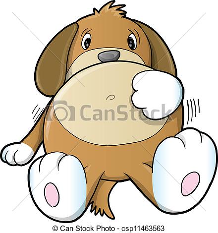 Clip Art Vector Of Cute Sick Puppy Dog Csp11463563   Search Clipart    