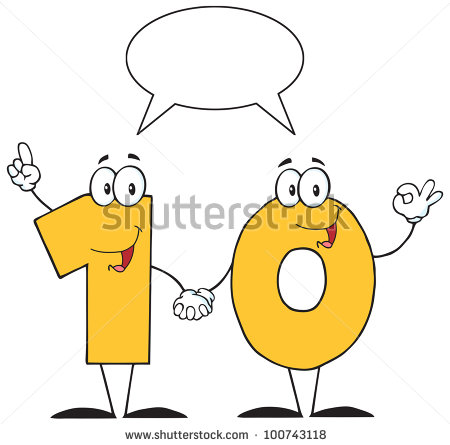 Clipart Illustration Number Ten Cartoon Character With Speech Bubble