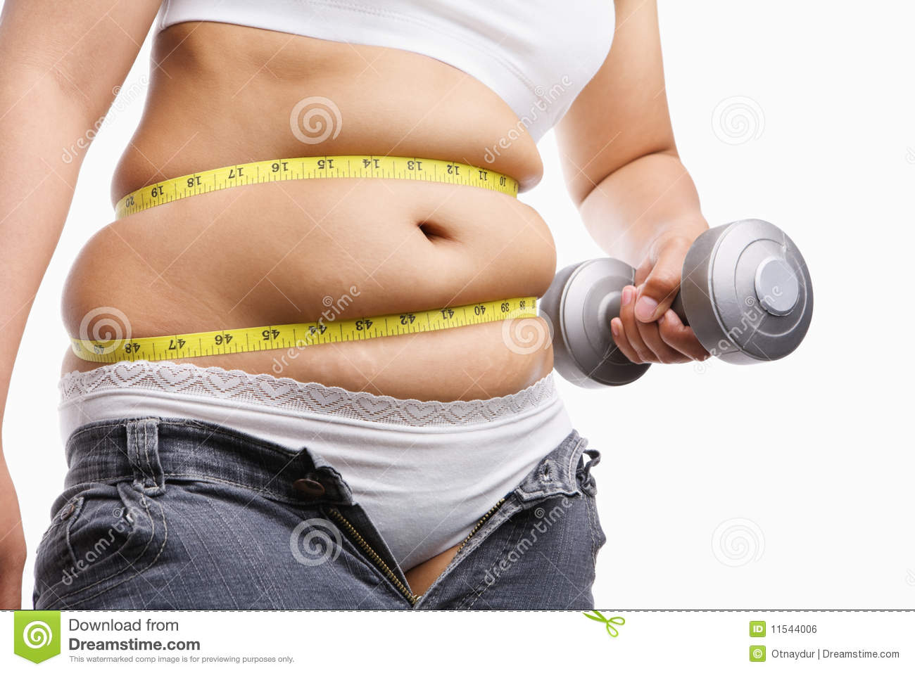 Fat Woman Holding Weight To Exercise Royalty Free Stock Image   Image    