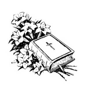 Free Clipart Picture Of A Bible With Lilies