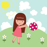 Girl Playing Outside Stock Vectors Illustrations   Clipart