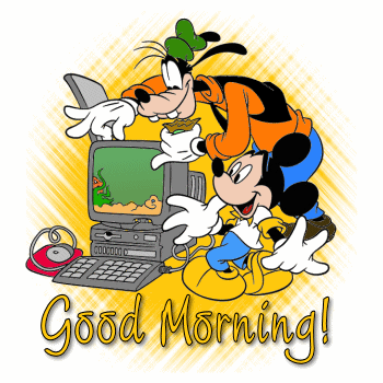 Good Morning   Goofy Mick Fishtank Pc Good Morning   I Love Disney