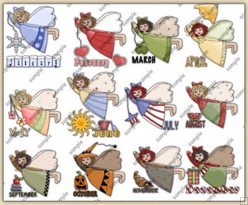 Home    Clipart Shop    Browse All Clipart    Angel Months Clipart