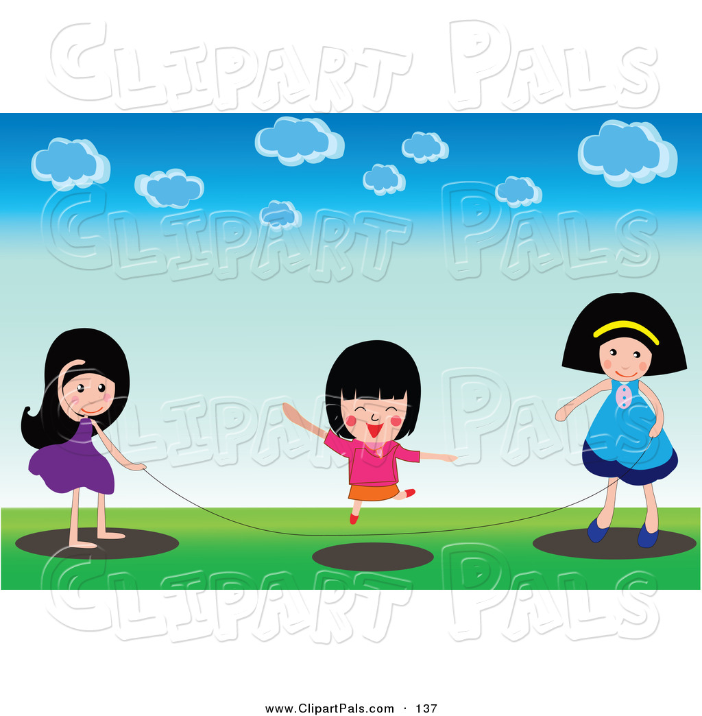 Little Girl Playing Outside Clipart Royalty Free Outside Stock