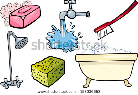 Of Hygiene And Cleaning Objects Clip Art Set   Stock Photo