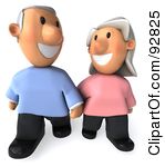Royalty Free Rf Clipart Illustration Of A 3d Senior Couple Together 2