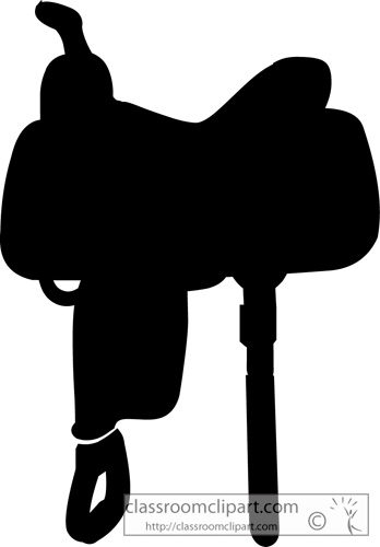Silhouettes   Cowboy Saddle Silhouette Crca   Classroom Clipart