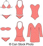 Types Of Women Swimwear   Vector Set Of Different Types Of
