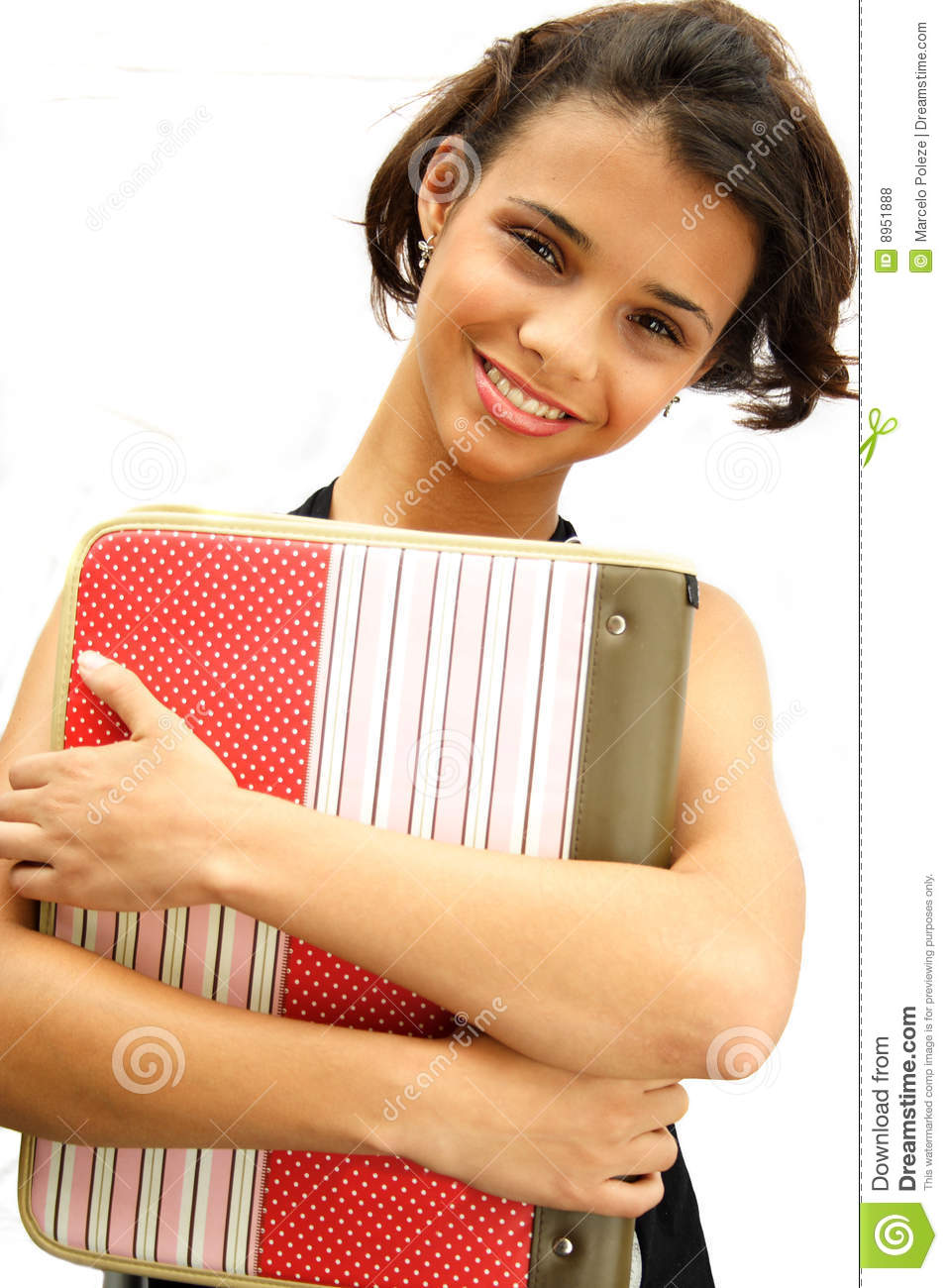 African American Student Teenager Holding Her School Material